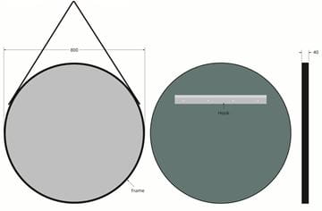EASY PLUS zrcadlo 80 cm EA-FM30-BM-800 Technický nákres