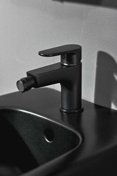 IDEAL STANDARD CERAFINE O bidetová stojánková baterie, s odtokovou soupravou, hedvábná černá BC705XG Obrázek - fotka