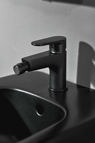 IDEAL STANDARD CERAFINE O bidetová stojánková baterie, s odtokovou soupravou, hedvábná černá BC705XG Obrázek - fotka