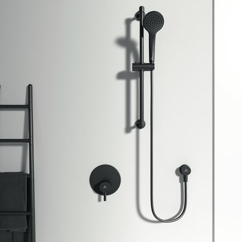 IDEAL STANDARD CERAFINE O sprchová podomíková baterie, s tělesem, hedvábná černá A6940XG Obrázek - fotka