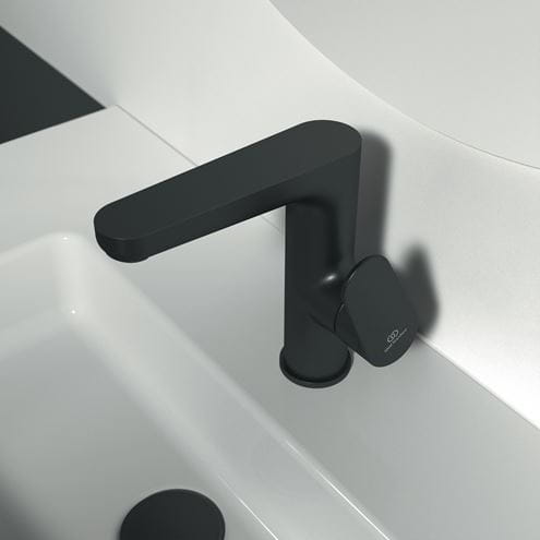 IDEAL STANDARD CERAFINE O umyvadlová stojánková baterie, s odtokovou soupravou, hedvábná černá BC703XG Obrázek - fotka