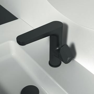 IDEAL STANDARD CERAFINE O umyvadlová stojánková baterie, s odtokovou soupravou, hedvábná černá BC703XG Obrázek - fotka
