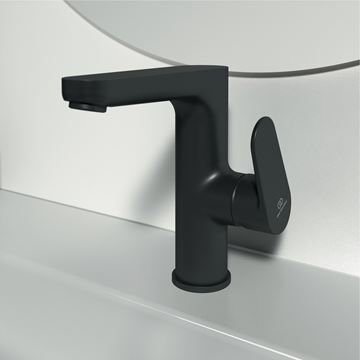 IDEAL STANDARD CERAFINE O umyvadlová stojánková baterie, s odtokovou soupravou, hedvábná černá BC703XG Obrázek - fotka