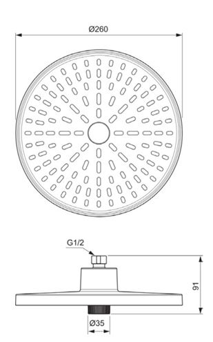 IDEAL STANDARD ALU+ horní sprcha pr. 260 mm, 2 proudy, matná černá BD581XG Obrázek - fotka