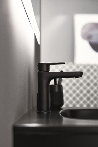 IDEAL STANDARD CERAFINE O umyvadlová stojánková baterie, s odtokovou soupravou, hedvábná černá BD131XG Obrázek - fotka