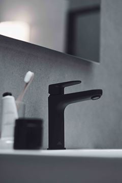 IDEAL STANDARD CERAFINE O umyvadlová stojánková baterie, s odtokovou soupravou, hedvábná černá BD131XG Obrázek - fotka