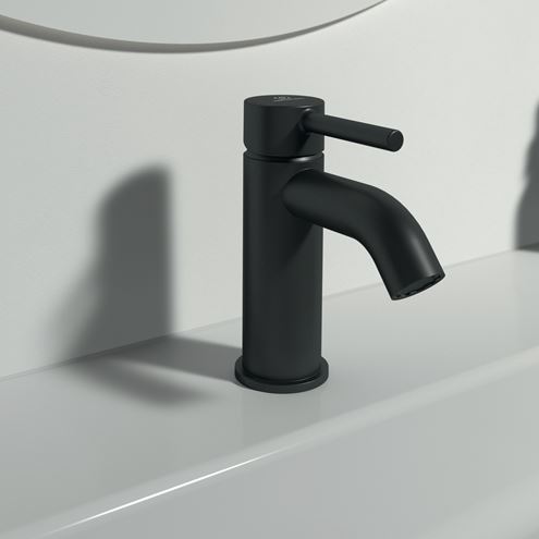 IDEAL STANDARD CERALINE umyvadlová stojánková baterie, hedvábná černá BC268XG Obrázek - fotka
