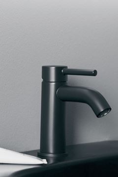IDEAL STANDARD CERALINE umyvadlová stojánková baterie, s odtokovou soupravou, hedvábná černá BC822XG Obrázek - fotka