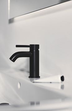 IDEAL STANDARD CERALINE umyvadlová stojánková baterie, s odtokovou soupravou, hedvábná černá BC822XG Obrázek - fotka