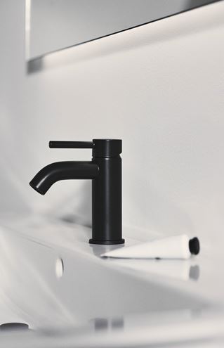 IDEAL STANDARD CERALINE umyvadlová stojánková baterie, s odtokovou soupravou, hedvábná černá BC822XG Obrázek - fotka