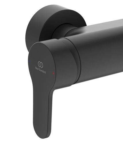IDEAL STANDARD CERAFINE O vanová nástěnná baterie, s horní a ruční sprchou, matná černá BC749XG Obrázek - fotka