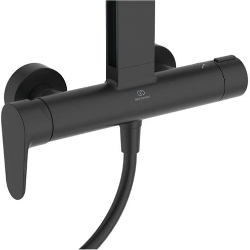 IDEAL STANDARD CERAFLOW ALU+ sprchový set s baterií, horní sprcha, ruční sprcha se 2 proudy, tyč, hadice, matná černá BD584XG Obrázek - fotka