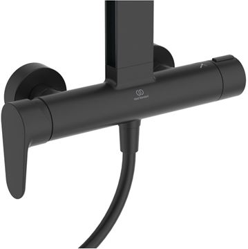 IDEAL STANDARD CERAFLOW ALU+ sprchový set s baterií, horní sprcha, ruční sprcha se 2 proudy, tyč, hadice, matná černá BD584XG Obrázek - fotka