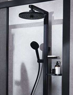 IDEAL STANDARD CERATHERM ALU+ sprchový set s termostatickou baterií, horní sprcha, ruční sprcha se 2 proudy, tyč, hadice, matná černá BD583XG Obrázek - fotka