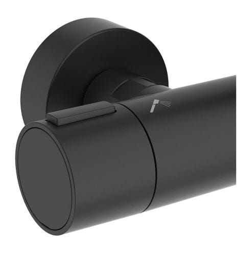 IDEAL STANDARD CERATHERM ALU+ sprchový set s termostatickou baterií, horní sprcha, ruční sprcha se 2 proudy, tyč, hadice, matná černá BD583XG Obrázek - fotka