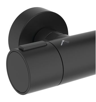IDEAL STANDARD CERATHERM ALU+ sprchový set s termostatickou baterií, horní sprcha, ruční sprcha se 2 proudy, tyč, hadice, matná černá BD583XG Obrázek - fotka
