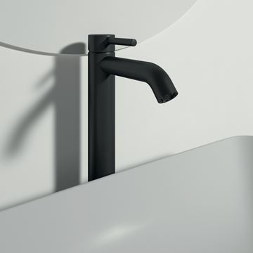 IDEAL STANDARD CERALINE umyvadlová stojánková baterie, s odtokovou soupravou, matná černá BD137XG Obrázek - fotka