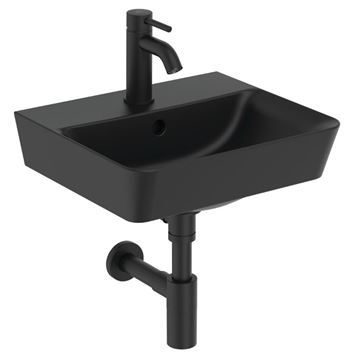 IDEAL STANDARD CONNECT AIR CUBE umývátko 40 cm, s otvorem pro baterii a přepadem, černá E0307V3 Obrázek - fotka