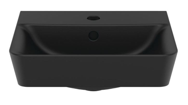 IDEAL STANDARD CONNECT AIR CUBE umývátko 40 cm, s otvorem pro baterii a přepadem, černá E0307V3 Obrázek - fotka