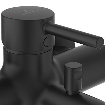IDEAL STANDARD CERALINE vanová nástěnná baterie, s přepínačem, se sprchovou soupravou, hedvábná černá BC270XG Obrázek - fotka