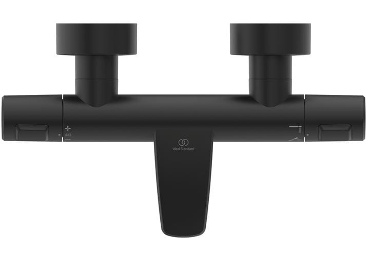 IDEAL STANDARD CERATHERM T25 vanová nástěnná termostatická baterie, s přepínačem, hedvábná černá A7544XG Obrázek - fotka