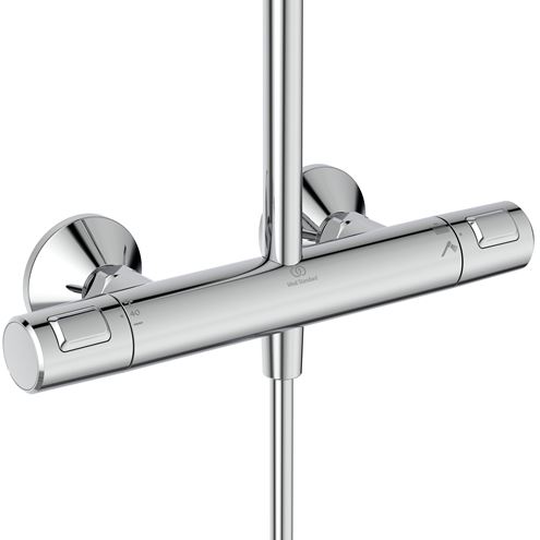 IDEAL STANDARD CERATHERM sprchový set s termostatickou baterií, horní sprcha, ruční sprcha, tyč, hadice, chrom A7701AA Obrázek - fotka