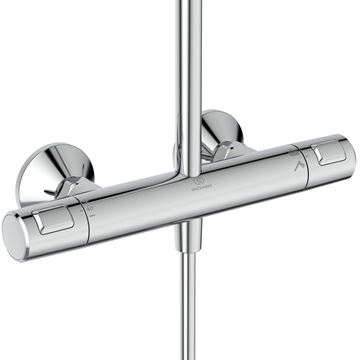 IDEAL STANDARD CERATHERM sprchový set s termostatickou baterií, horní sprcha, ruční sprcha, tyč, hadice, chrom A7701AA Obrázek - fotka