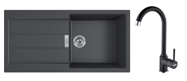 FRANKE SETT78Č tectonitový dřez S2D 611-100 černý, baterie FP 9000 onyx 143.0616.934 Obrázek - Hlavní obrázek