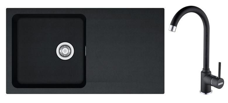 FRANKE SETT41Č tectonitový dřez OID 611 černý, baterie FP 9000 onyx 114.0441.337 Obrázek - Hlavní obrázek