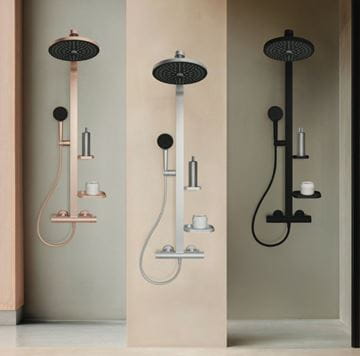 IDEAL STANDARD CERATHERM ALU+ sprchový set s termostatickou baterií, horní sprcha, ruční sprcha se 2 proudy, tyč, hadice, rosé BD583RO Obrázek - fotka