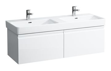 LAUFEN PRO S skříňka pod dvojumyvadlo 125,8x45x39,7 cm, 2 zásuvky, lesklá bílá