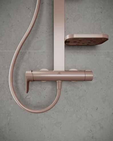 IDEAL STANDARD CERAFLOW ALU+ sprchový set s baterií, horní sprcha, ruční sprcha se 2 proudy, tyč, hadice, rosé BD584RO Obrázek - fotka