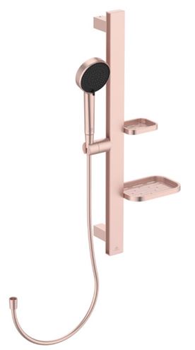 IDEAL STANDARD IDEALRAIN ALU+ sprchová souprava 5-dílná, ruční sprcha pr. 100 mm, 2 proudy, tyč, hadice, mýdlenka, polička, rosé BD586RO Obrázek - Hlavní obrázek
