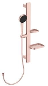 IDEAL STANDARD IDEALRAIN ALU+ sprchová souprava 5-dílná, ruční sprcha pr. 100 mm, 2 proudy, tyč, hadice, mýdlenka, polička, rosé