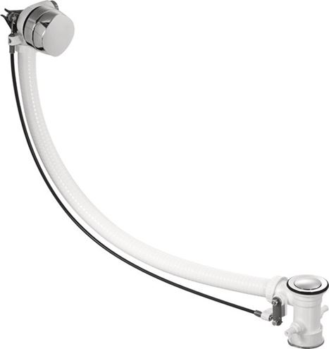 DURAVIT QUADROVAL vanový sifon 75 cm, s napouštěním přepadem, bovden, chrom 791206000001000 Obrázek - Hlavní obrázek