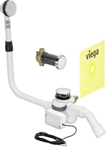 VIEGA MULTIPLEX TRIO F 6148.1 vanový sifon, flexibilní, s napouštěním odtokem, elektronické ovládání, chrom 675493 Obrázek - fotka