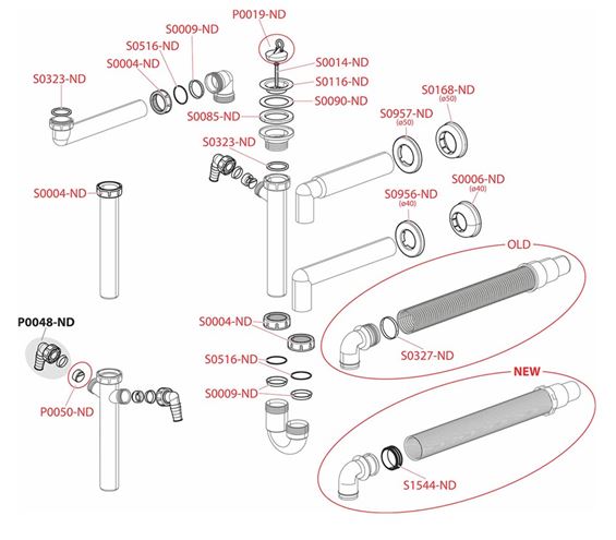 ALCA A80 dřezový sifon DN32, s převlečnou maticí 5/4 A80-DN40 Obrázek - fotka