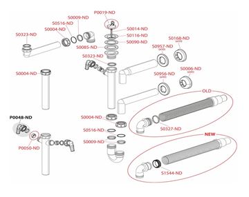 ALCA A80 dřezový sifon DN50, s převlečnou maticí 6/4 A80-DN50 Obrázek - fotka