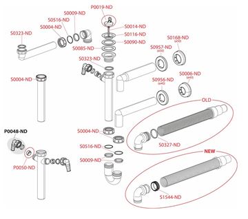 ALCA A810 dřezový sifon DN50, s přípojkou a výpustí A810-DN50 Obrázek - fotka