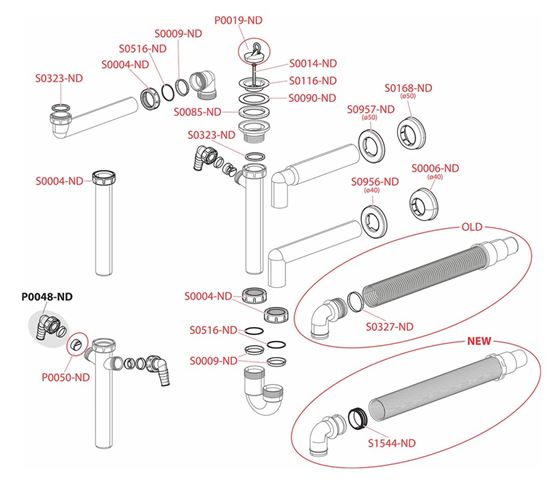 ALCA A81 dřezový sifon DN40, s přípojkou a převlečnou maticí 6/4 A81-DN40 Obrázek - fotka