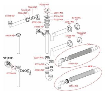 CONCEPT dřezový sifon DN50, s přípojkou a převlečnou maticí 6/4 PT1008150 Obrázek - fotka