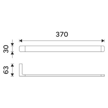 NIMCO MAYA držák ručníku 370 mm, chrom MA 29097-26 Technický nákres