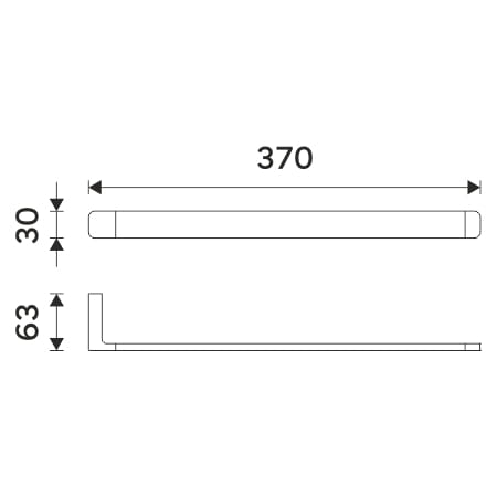 NIMCO MAYA držák ručníku 370 mm, chrom MA 29097-26 Technický nákres