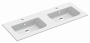 CATALANO PROGETTO dvojumyvadlo 122 cm, se 2 otvory pro baterii a přepadem, Cataglaze+Silver Titanium