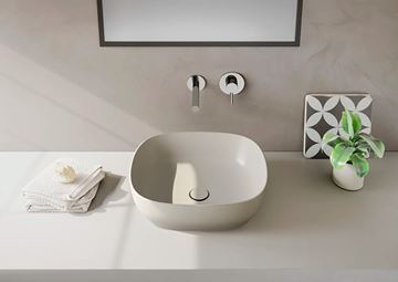 VITRA OUTLINE umyvadlová mísa 46 cm, bez přepadu, VitrAhygiene, matt taupe 5994B420-0016 Obrázek - fotka