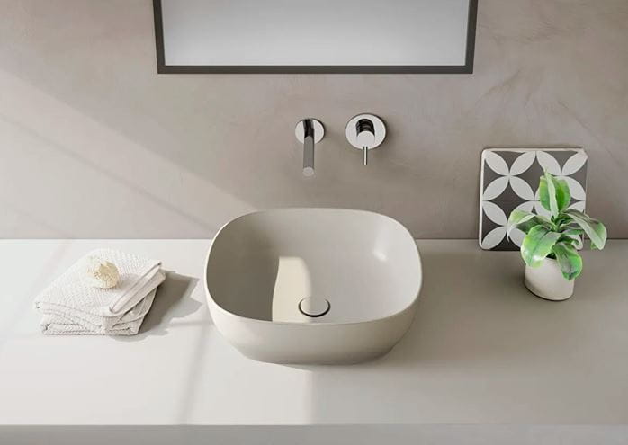 VITRA OUTLINE umyvadlová mísa 46 cm, bez přepadu, VitrAhygiene, matt taupe 5994B420-0016 Obrázek - fotka