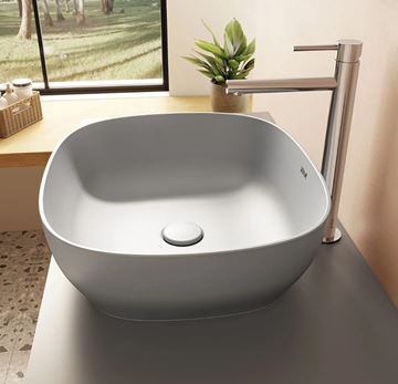 VITRA OUTLINE umyvadlová mísa 46 cm, bez přepadu, VitrAhygiene, matt stone grey 5994B476-0016 Obrázek - fotka
