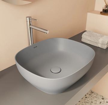 VITRA OUTLINE umyvadlová mísa 46 cm, bez přepadu, VitrAhygiene, matt stone grey 5994B476-0016 Obrázek - fotka