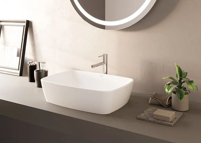 VITRA SHIFT umyvadlová mísa 55 cm, bez přepadu, broušená, VitrAhygiene 7075B003-0016 Obrázek - fotka