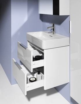 LAUFEN BASE skříňka pod umyvadlo 58,5x39x51,5 cm, 2 zásuvky, matná bílá H4022521102601 Obrázek - fotka